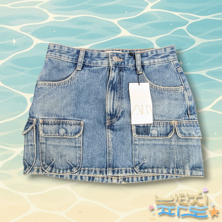 XS 24 새제품 ZARA 자라 카고 청치마