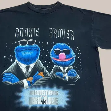 90s Sesame Street Monsters In Blue 티셔츠