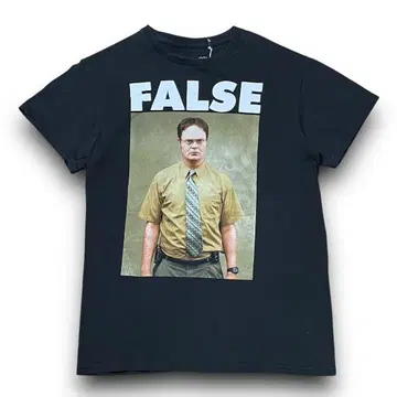 [ S ] The office FALSE 프린트 셔츠 블랙 셔츠