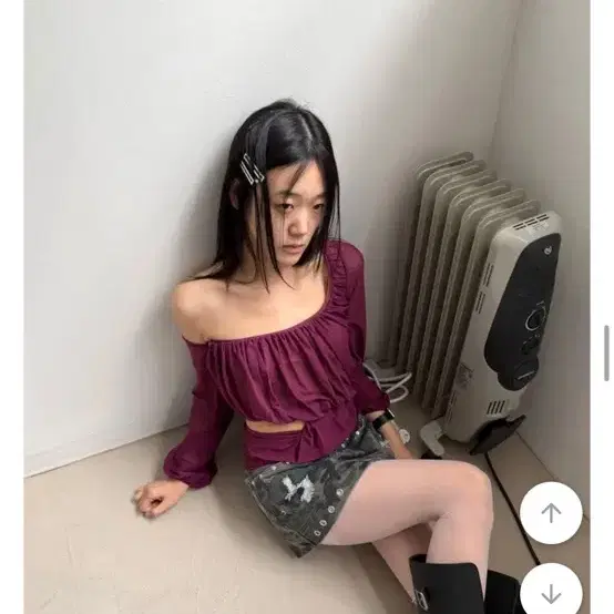 팁씨 언발란스 블라우스 <블랙> 새상품