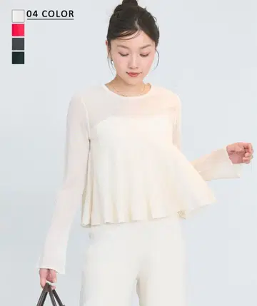 페플럼 시어 탑 아이보리
