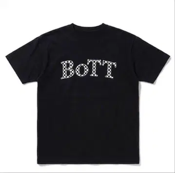 Bott T셔츠 체크 무늬 깃발 로고 M
