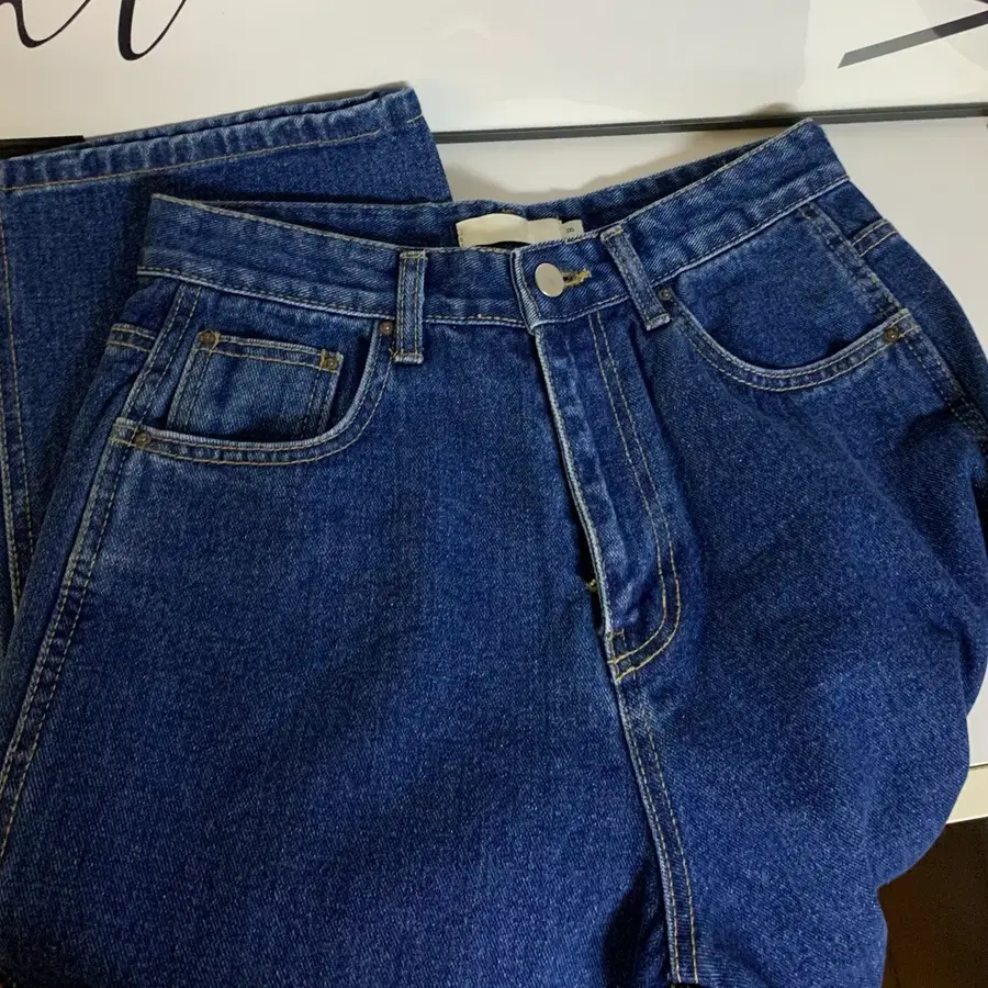 청청 데님 와이드 팬츠
