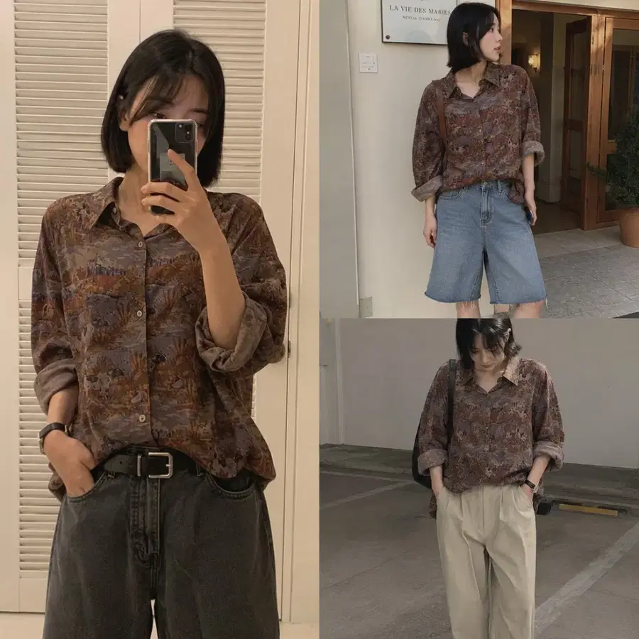 정품 버버리 레트로 패턴 셔츠