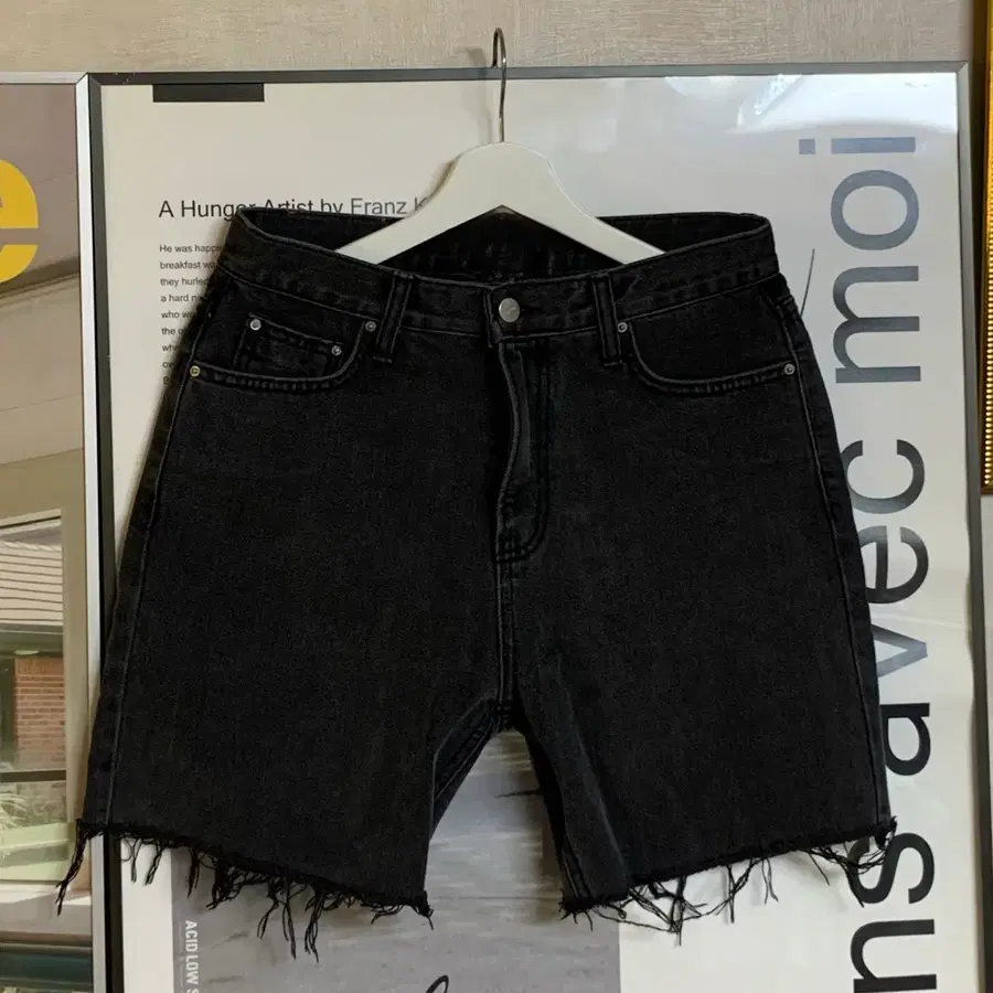 블랙 데님 숏팬츠