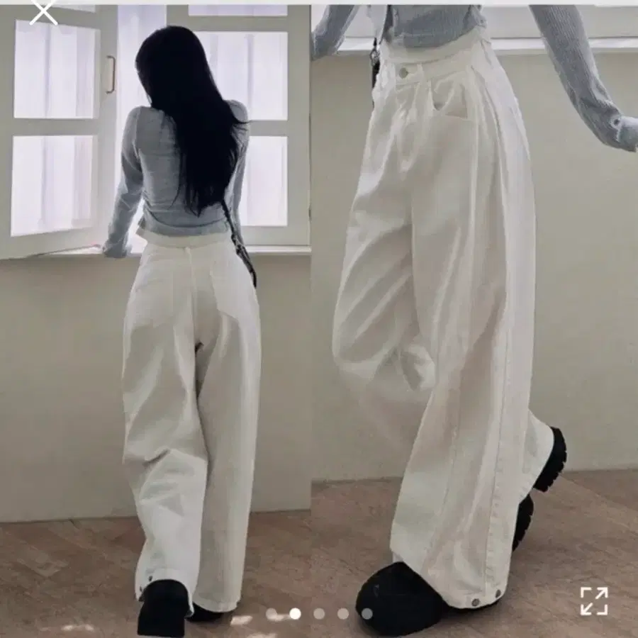 와이드 데님 팬츠 화이트