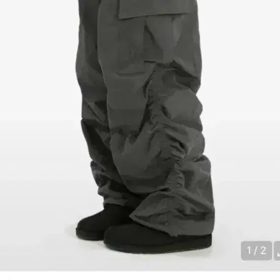 엑스톤즈 CP127 셔링 카고 팬츠 CHARCOAL