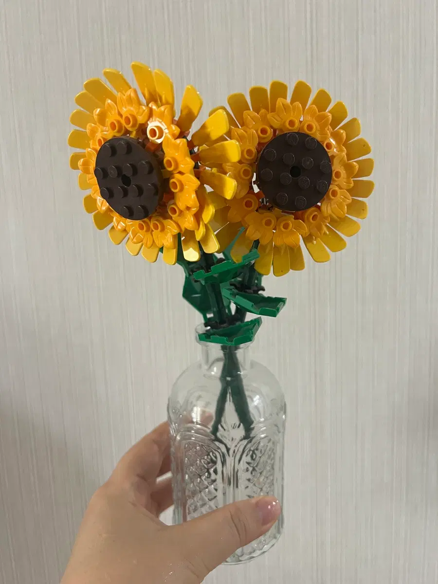 레고 해바라기 꽃다발 + 투명 화병