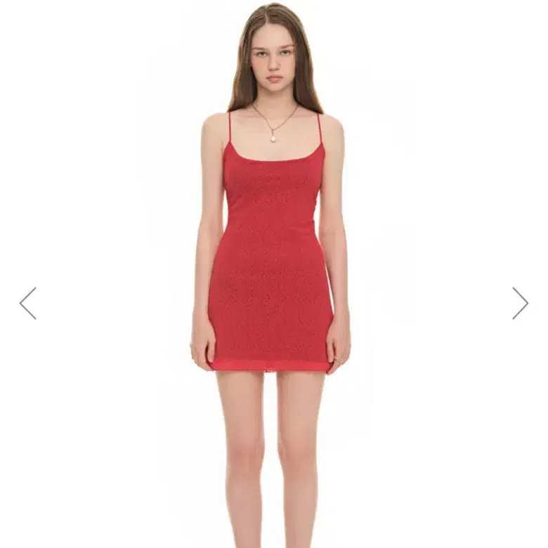 구매)투머치택스 SPAGHETT STRAP LACE MINI DRESS (RED)