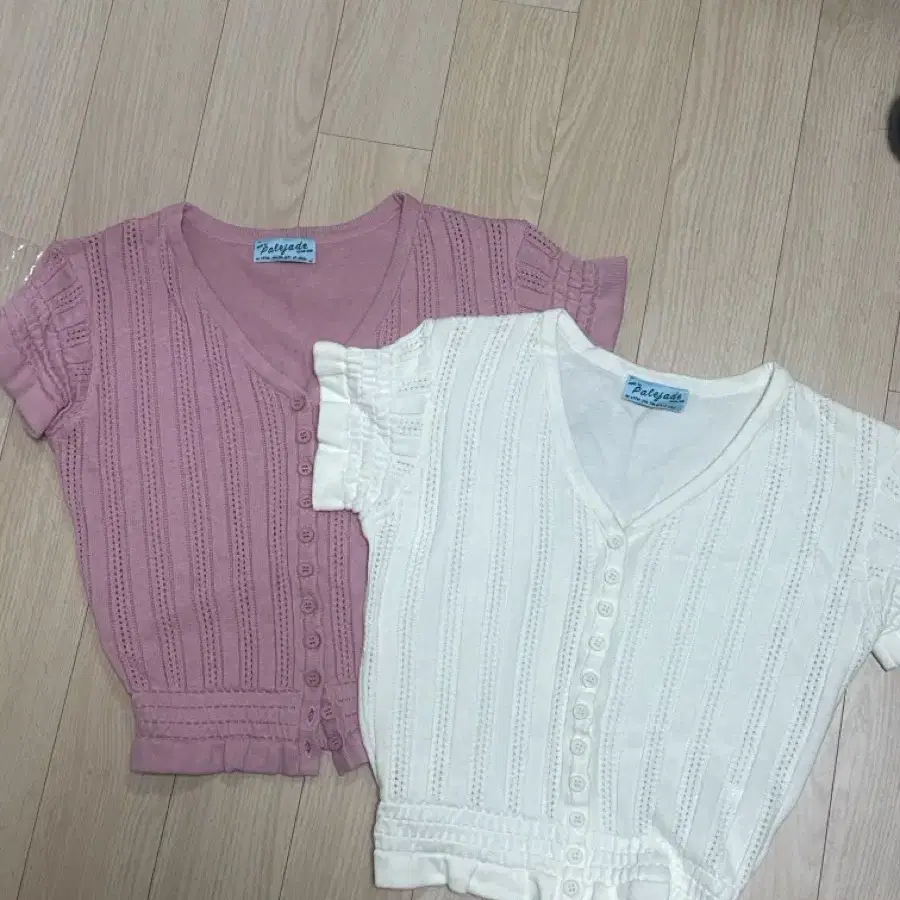 (시착) 페일제이드 펀칭 니트 핑크 아이보리 일괄