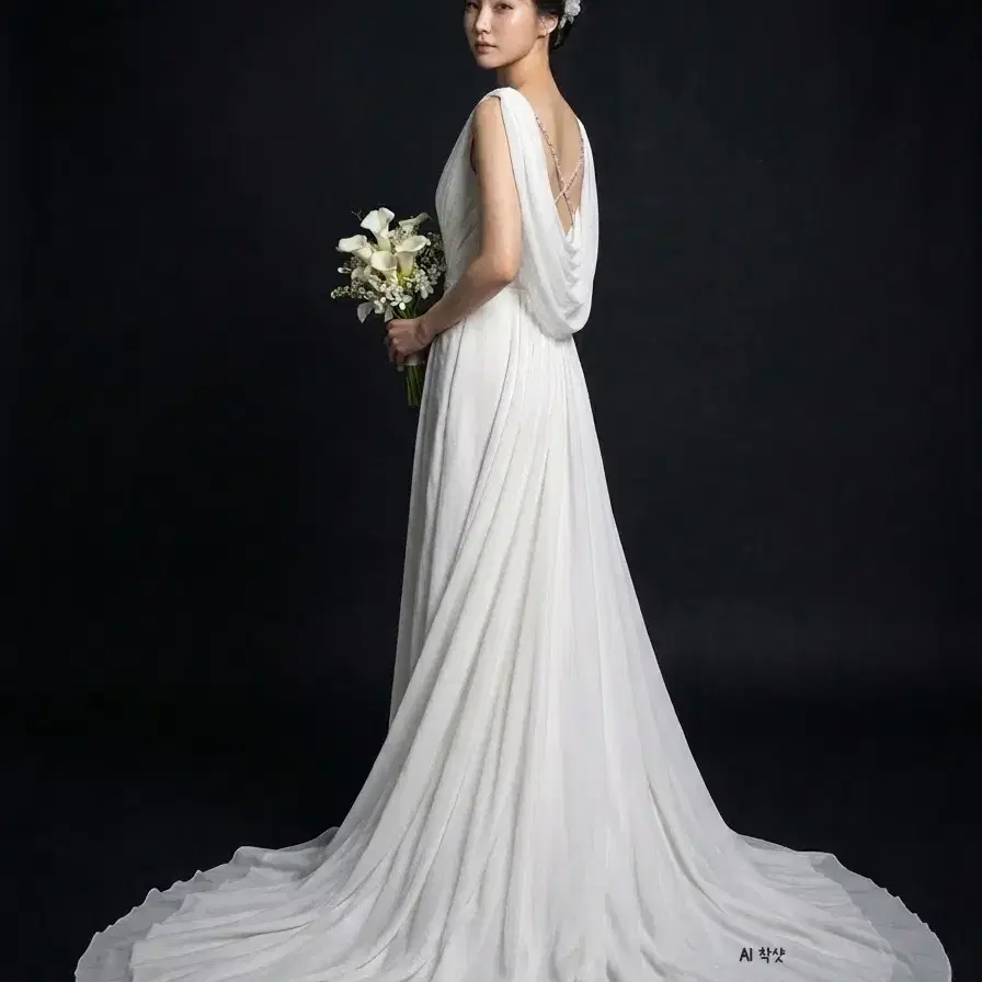이탈리아 수입 드레스 Fiorinda 크리스탈 스트랩 쉬폰 드레스 (셀프웨딩 야외스냅 연주회 무대복)