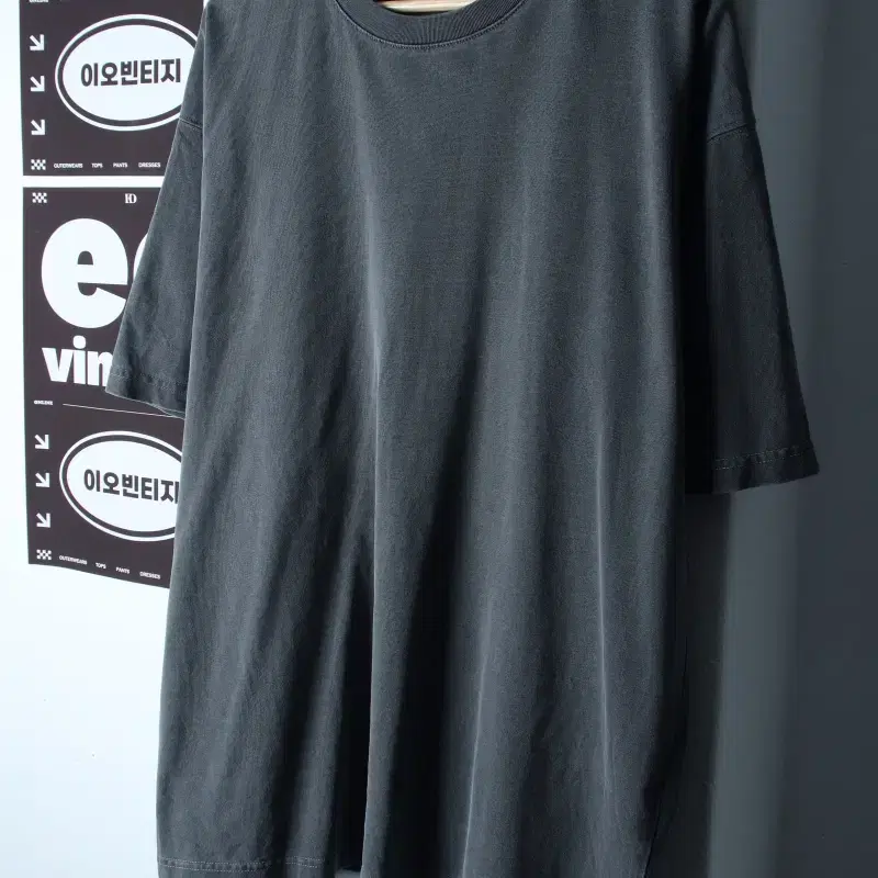 (L-XL) 소버먼트 반팔 티셔츠 피그먼트 무지 그레이-H35870