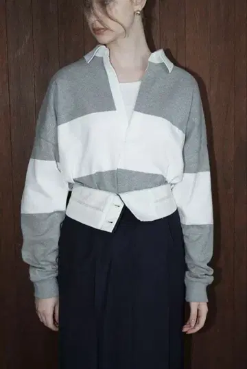 CLANE DEEP NECK WIDE RUGBY SHIRT 사이즈 1