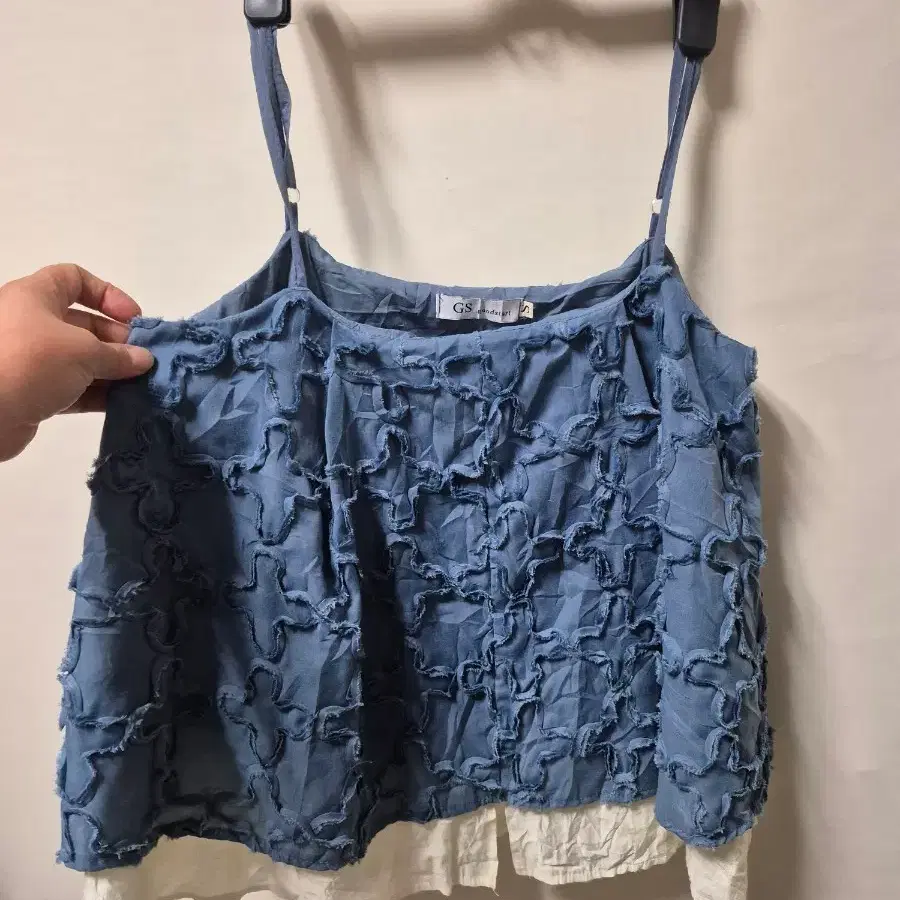 GS design 나시 원피스 블루 실측 66