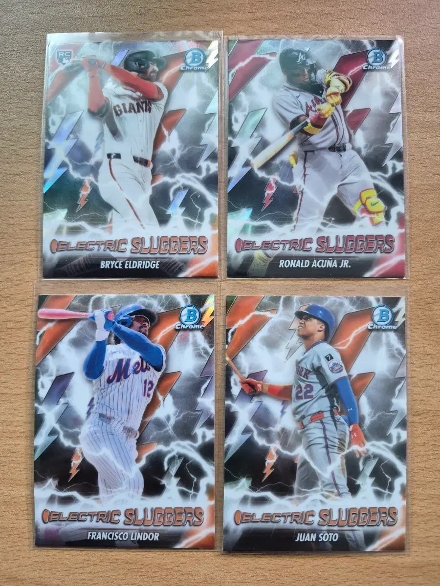MLB 2026 바우만크롬 일렉트릭 슬러거스 엘드리지, 아쿠냐, 린도어, 소토 4장랏 판매합니다.