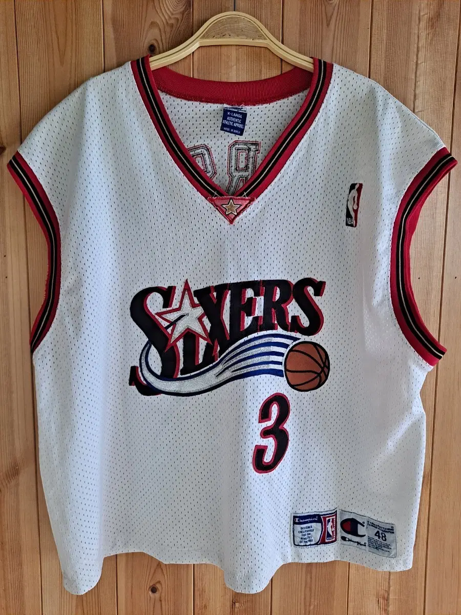 [정품/48] 90s 챔피온 NBA 필라델피아 앨런 아이버슨 어센틱 저지
