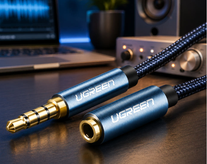 Ugreen 정품 4극 3.5mm 스테레오 연장 케이블 1.5M