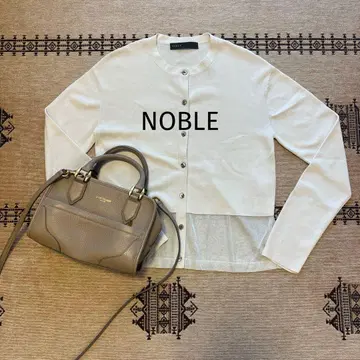 NOBLE 크루넥 가디건 화이트