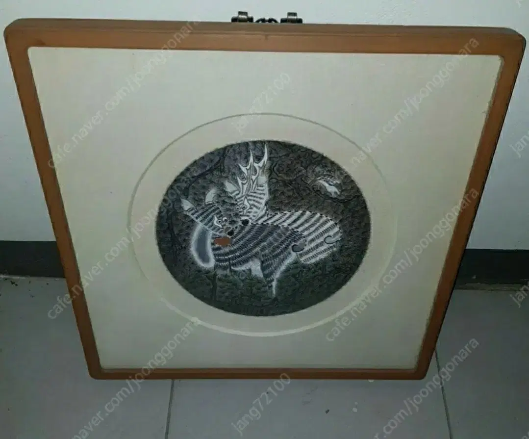 삼재부적(삼재도) 또는 호랑이 전통 자수/회화 액자