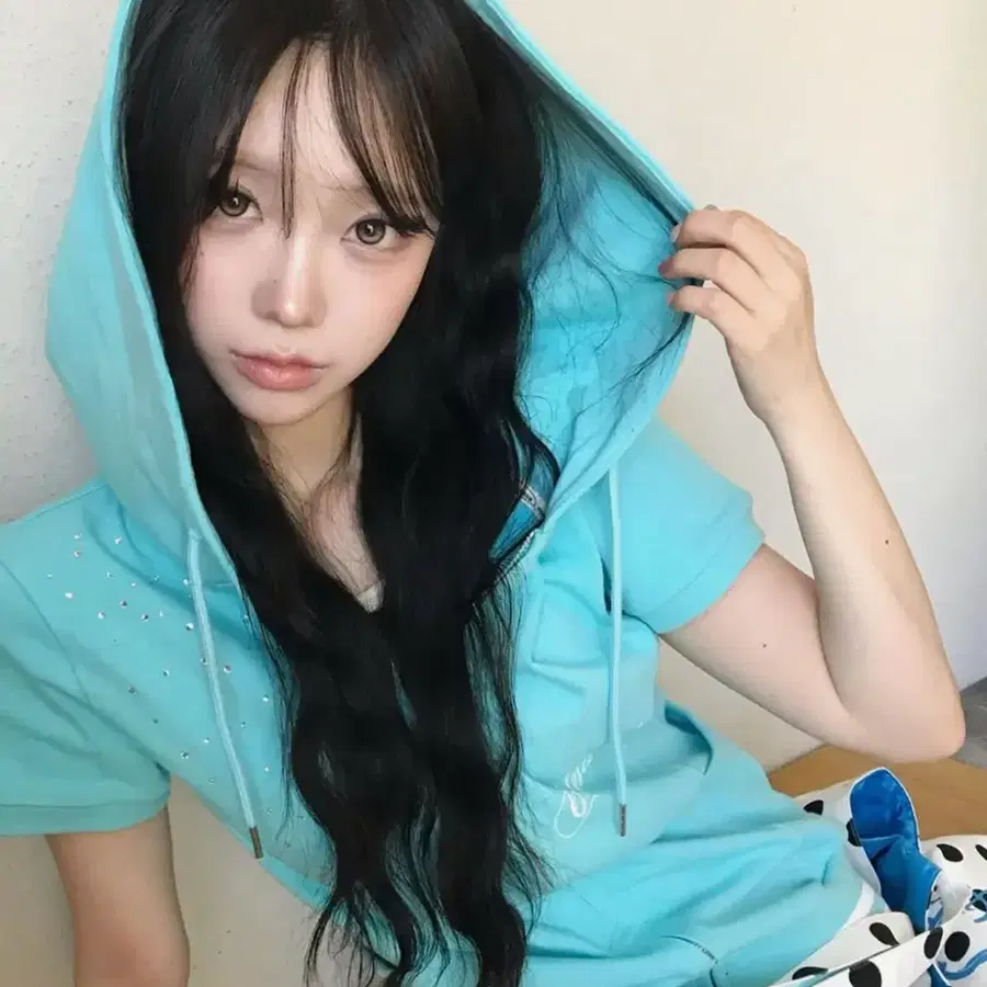 러브이즈트루 엔젤 후드집업 민트 SY ANGEL HOOD ZIP UP(BLUE)