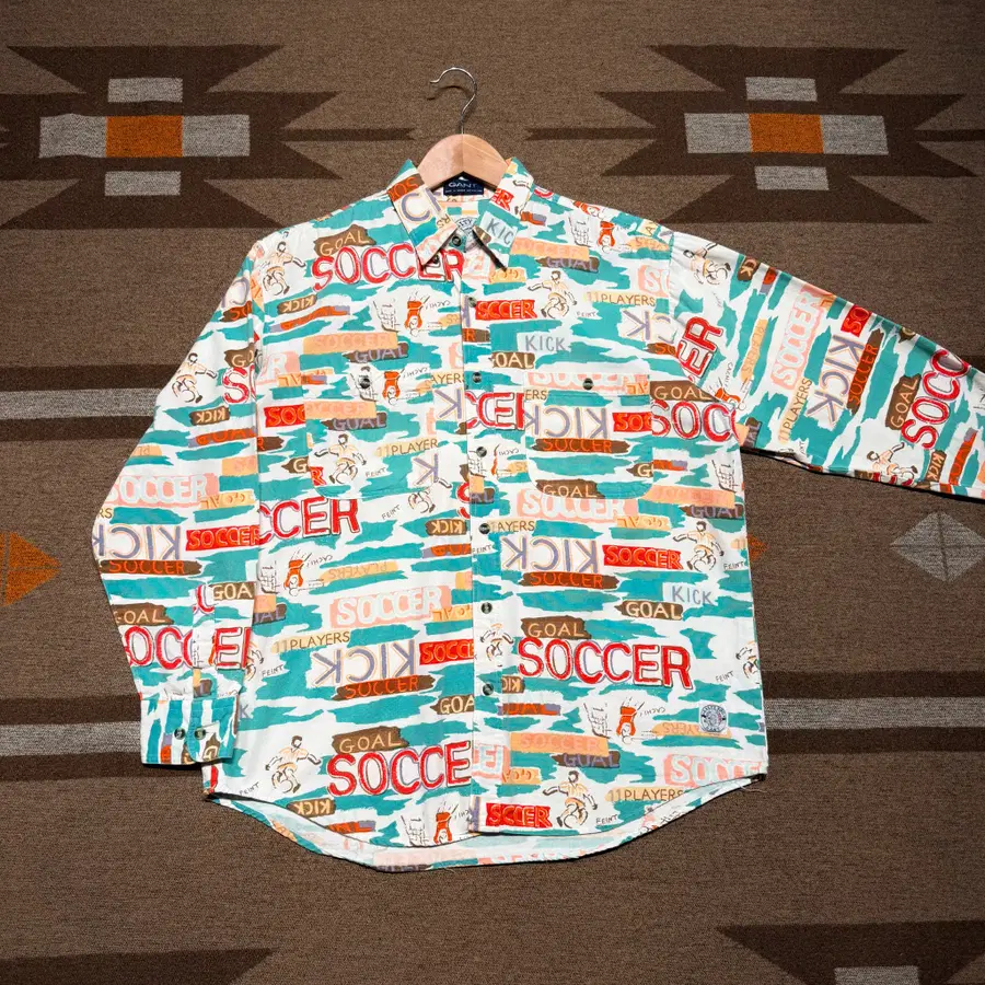 GANT 간트 00s 솔티독 풋볼 패턴 옥스포드 셔츠 M 100