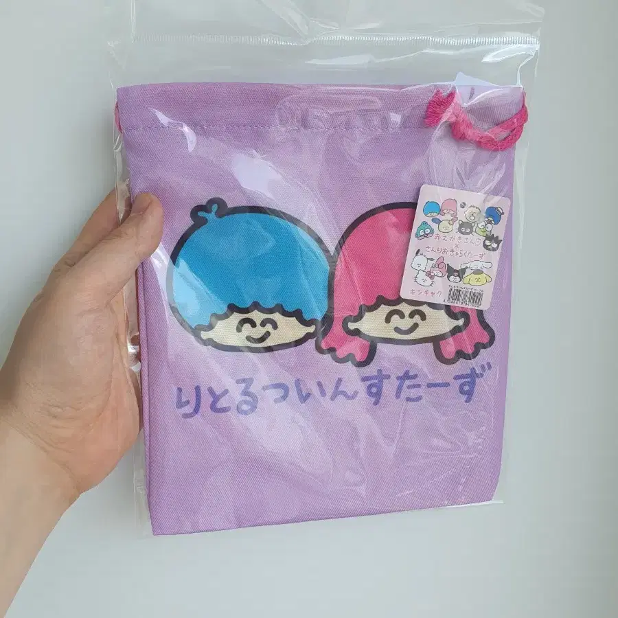 오에카키상 X 리틀 트윈스타 콜라보 조리개 파우치 스트링 파우치