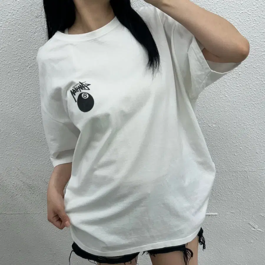 스투시 포켓볼 화이트 반팔 XL
