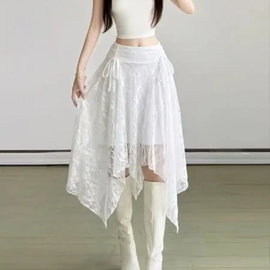 레이어드 레이스스커트