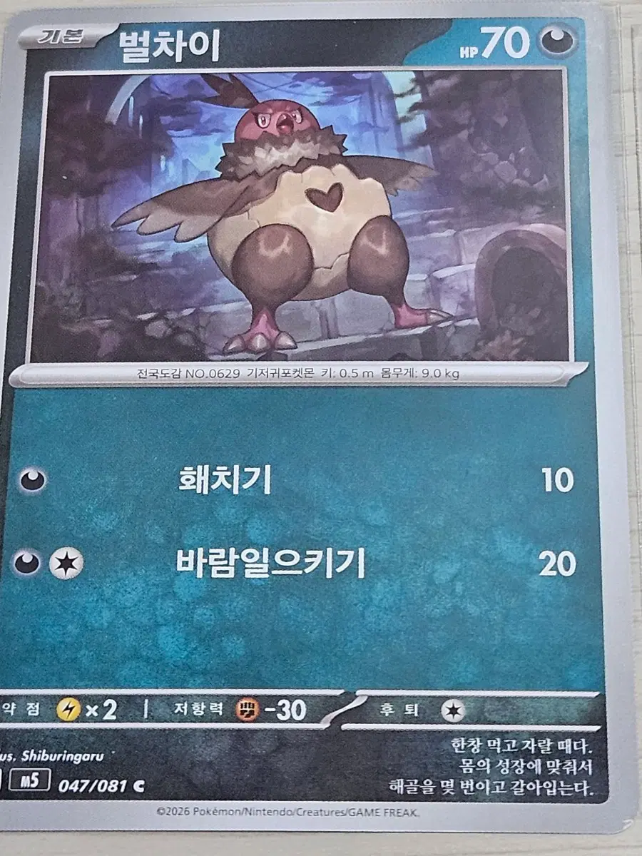 [최저가] 포켓몬 카드 벌차이 047/081 C
