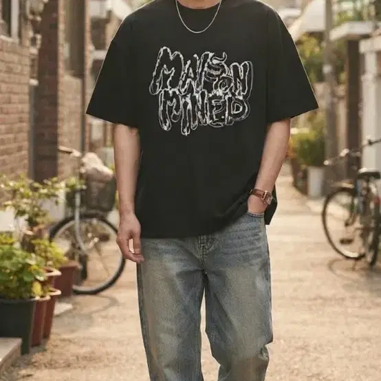 [남자M]메종미네드 반팔티 블랙