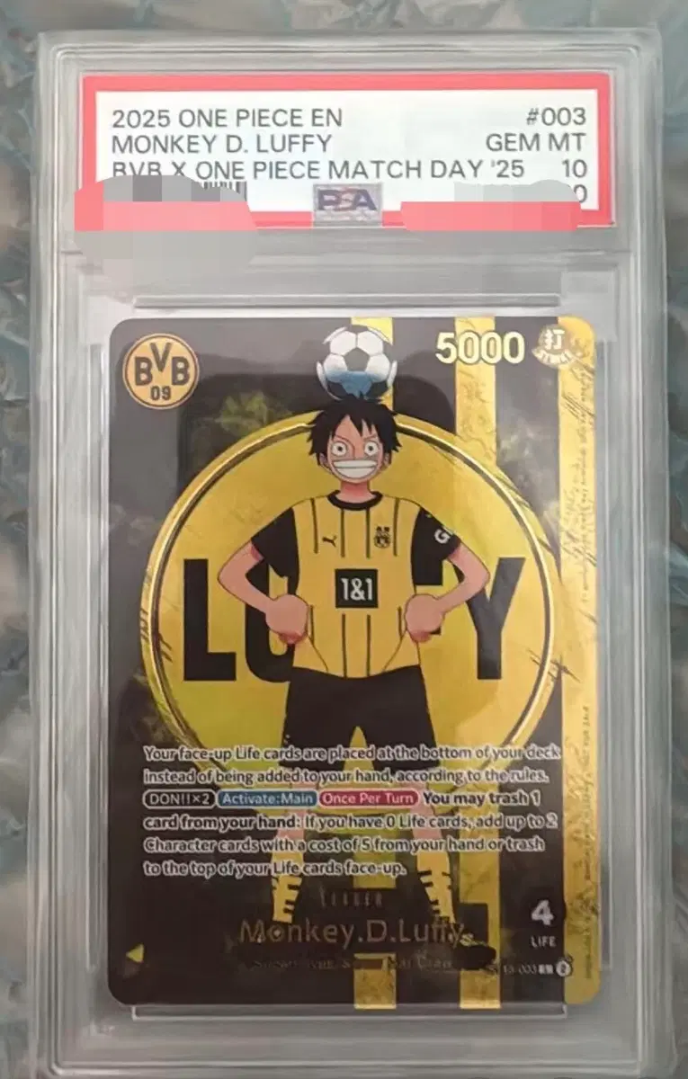 원피스 몽키 D 루피 2025 BVB 콜라보 카드 PSA10