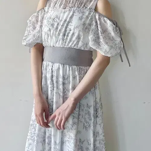 일본상품 NOMAE 쉬폰 꽃무늬 롱 원피스