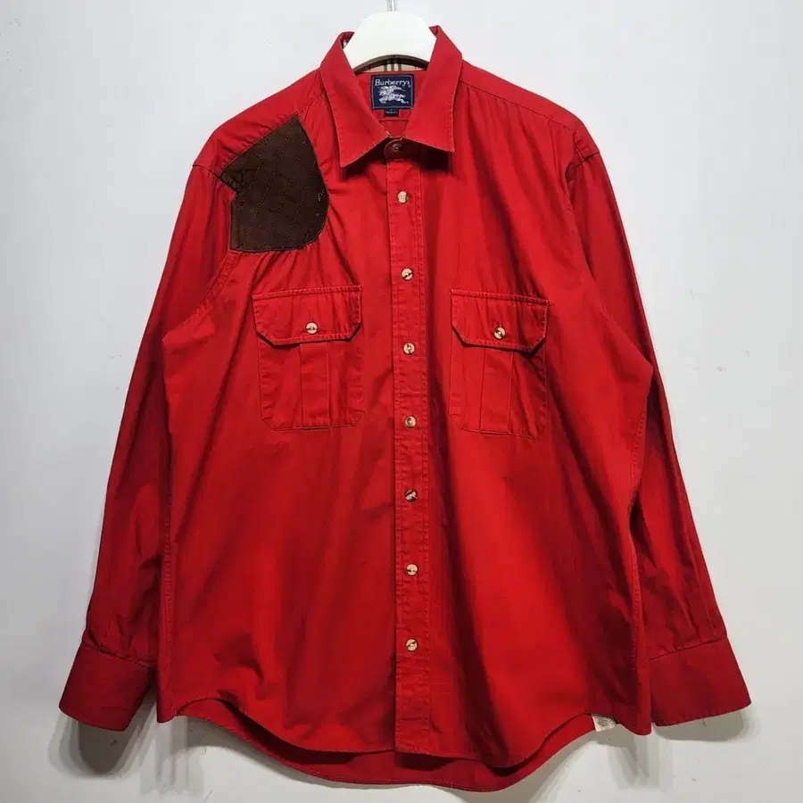 버버리 BURBERRY 90'S 빈티지 헌팅 워크 셔츠 레드 L