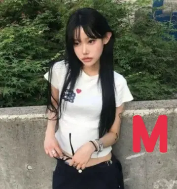 aeae 티셔츠 화이트 상의 티셔츠 한국 로고 하트