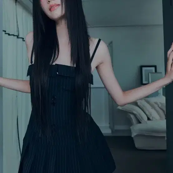 페인오어플레져 하트탑 드레스 블랙 S