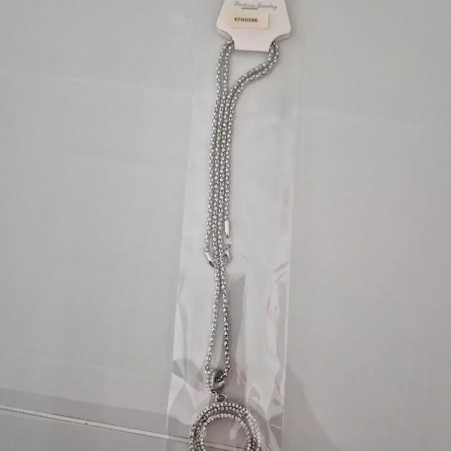 큐빅 원형 롱 목걸이(새상품)