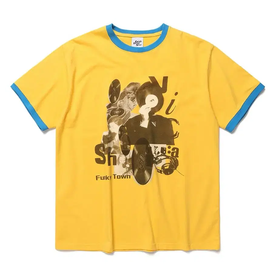카비시 RINGER COLLAGE SS TEE YELLOW 링거 반팔 티셔츠 XL