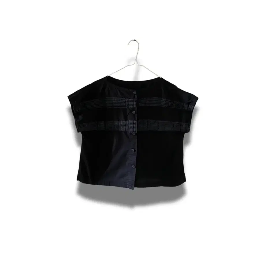 me ISSEY MIYAKE 핀턱 코튼 블라우스