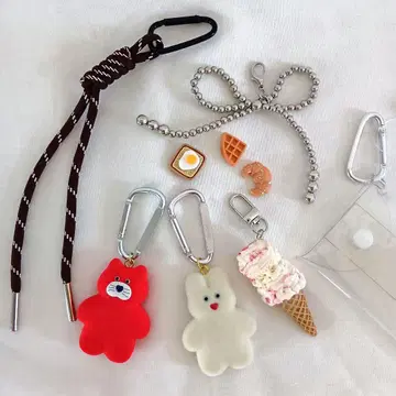 mojojojo 가챠 파우치 주렁주렁 키링 모조조조 빨간색