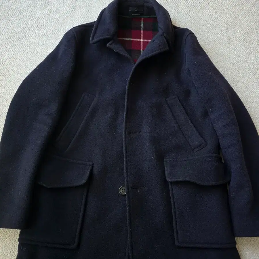 Fred Perry x Gloverall 프레드페리 코트 네이비 100