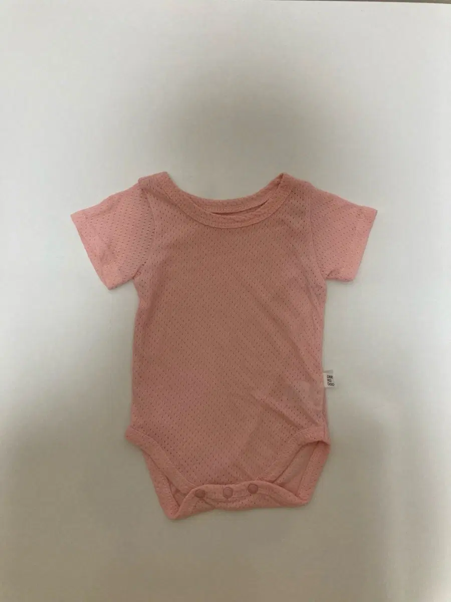 피카부 퐁퐁 반팔 매쉬 아기 바디수트 / 핑크 6M