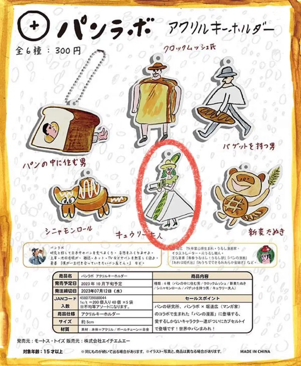 빵 라보 일러스트 아크릴 키홀더 가챠 캡슐토이