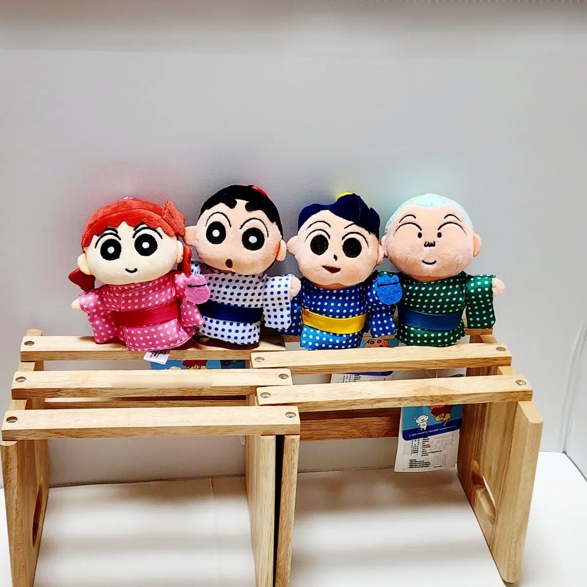 일괄)짱구는못말려 유카타 인형 4종 세트_미니 마스코트 누이 크레용신짱 기모노 마츠리 철수 유리 훈이 떡잎유치원