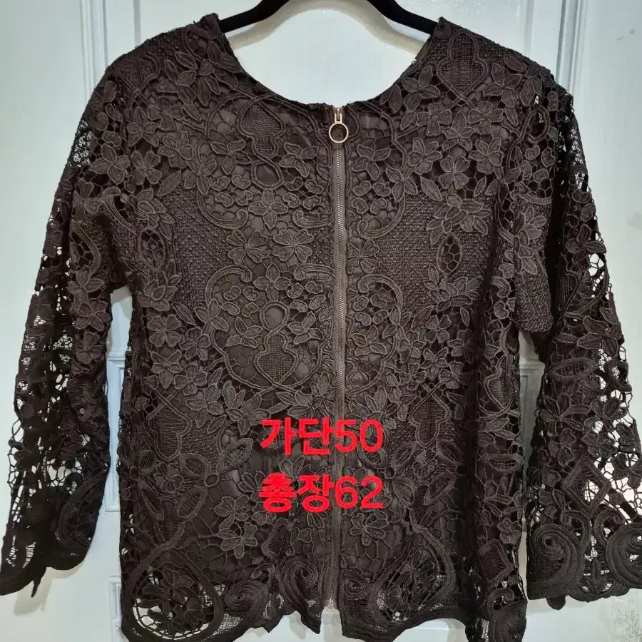 블랙 플라워 레이스 집업 자켓