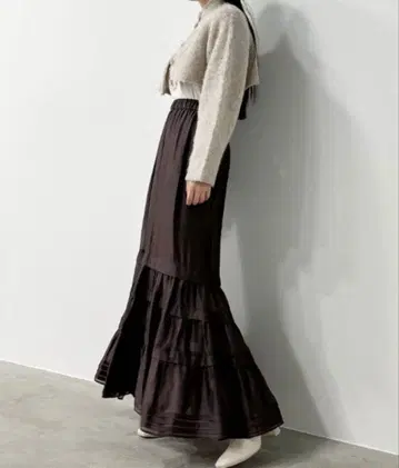 완판템 [ COCO DEAL ] 24SS 오간자 캉캉 스커트 2 브라운