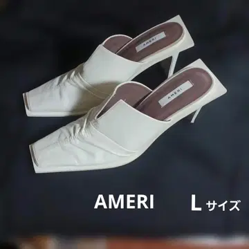 AMERI VINTAGE 뮬 화이트 스퀘어토