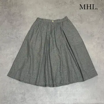 MHL. 마가렛호웰 코튼 체크 플레어 스커트 M