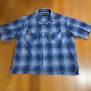 PENDLETON 반팔 셔츠 옴브레 체크 블루 M 펜들턴