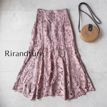 Rirandture 케미컬 타프타 머메이드 스커트 전체 레이스 핑크 XS