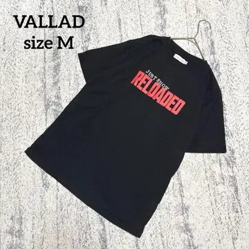 [ VALLAD ] 반팔 티셔츠 블랙 레드 M 블랙 빨간색 로고 프린트